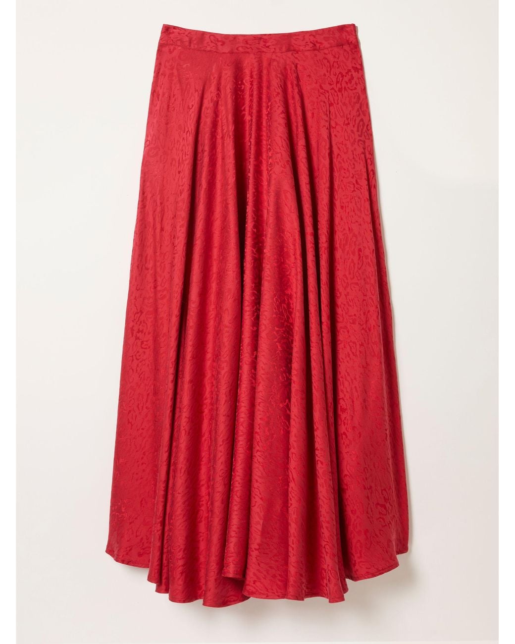 FatFace Red Malia Jacquard Midi Skirt