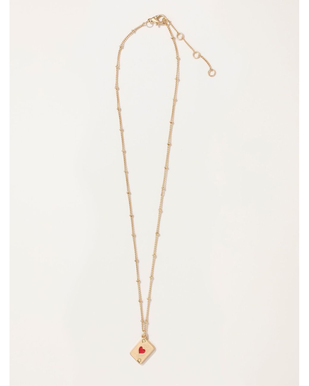 FatFace Natural Fatface Tone V And A Playing Card Necklace