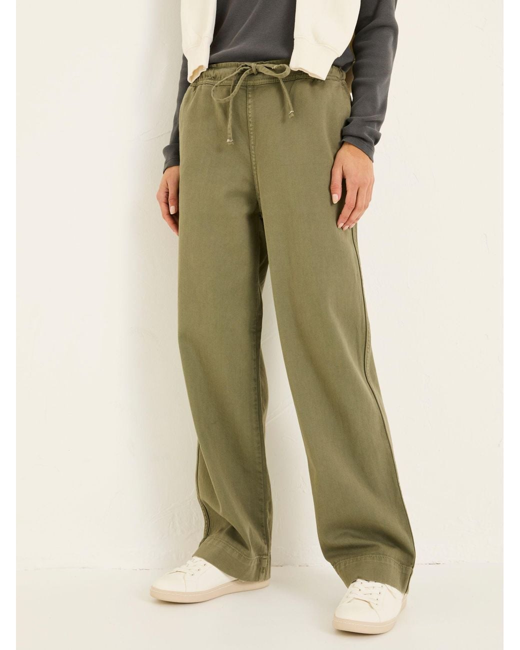 FatFace Green Ashby Wide Leg Trousers