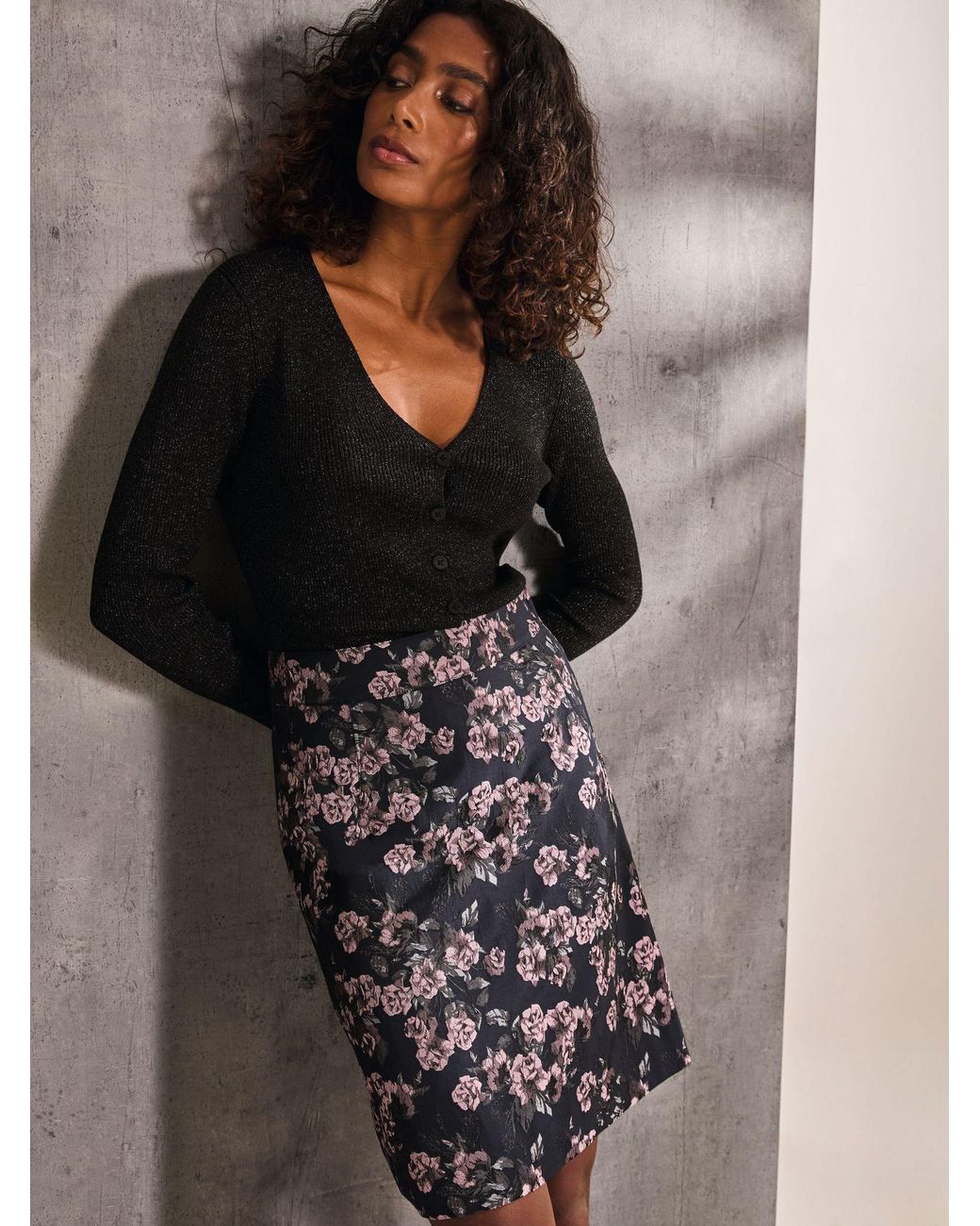 FatFace Brown Cally Jacquard Mini Skirt