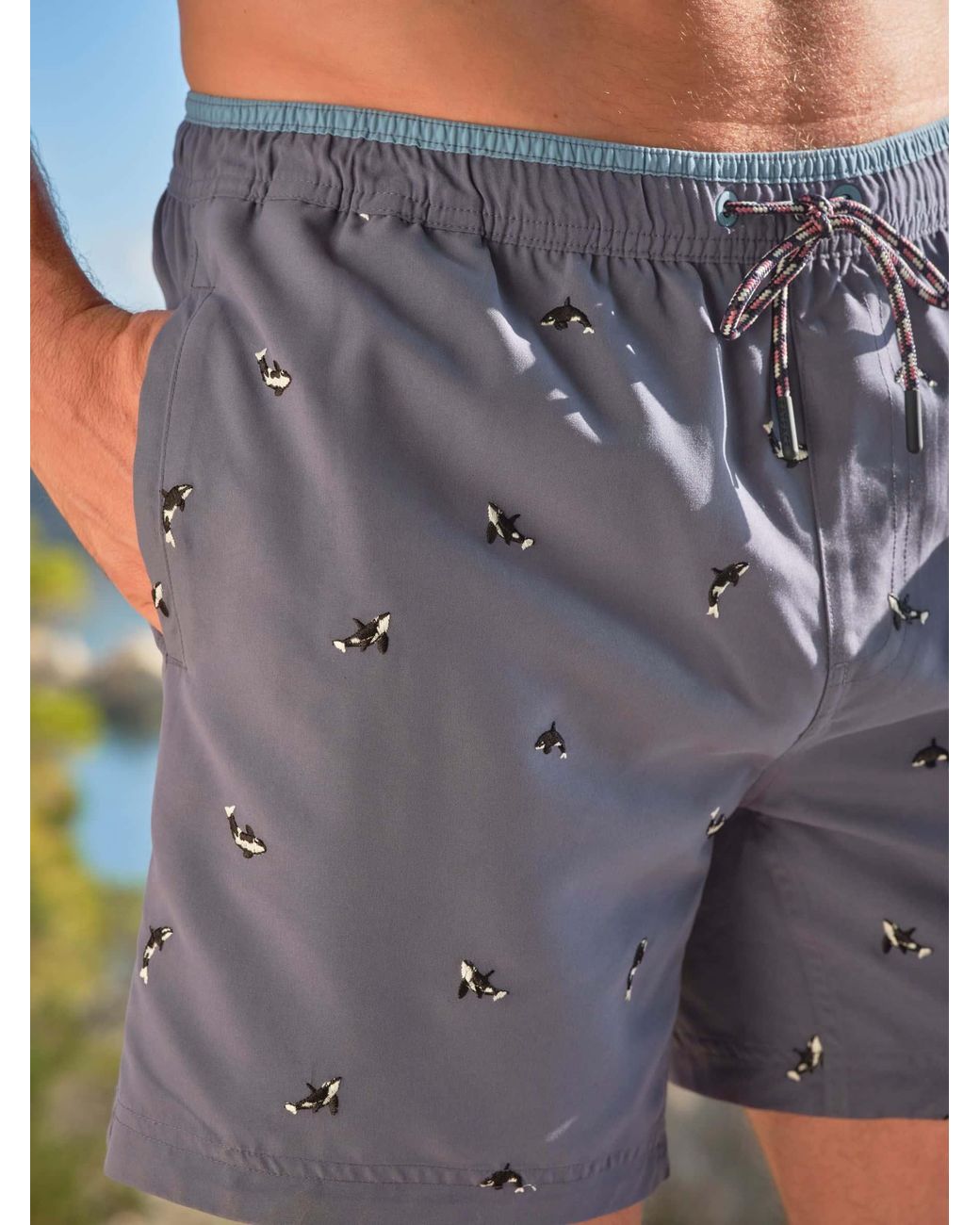 FatFace Blue Trevose Swim Shorts for men