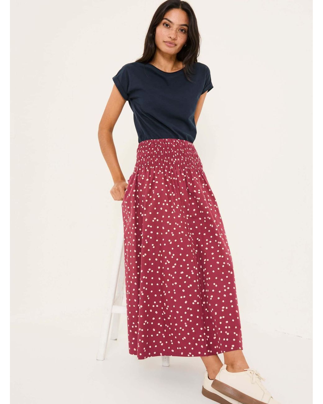 FatFace Red Mary Spot Skirt