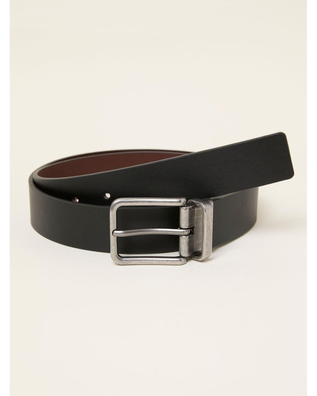 FatFace Black Reversible Leather Belt for men