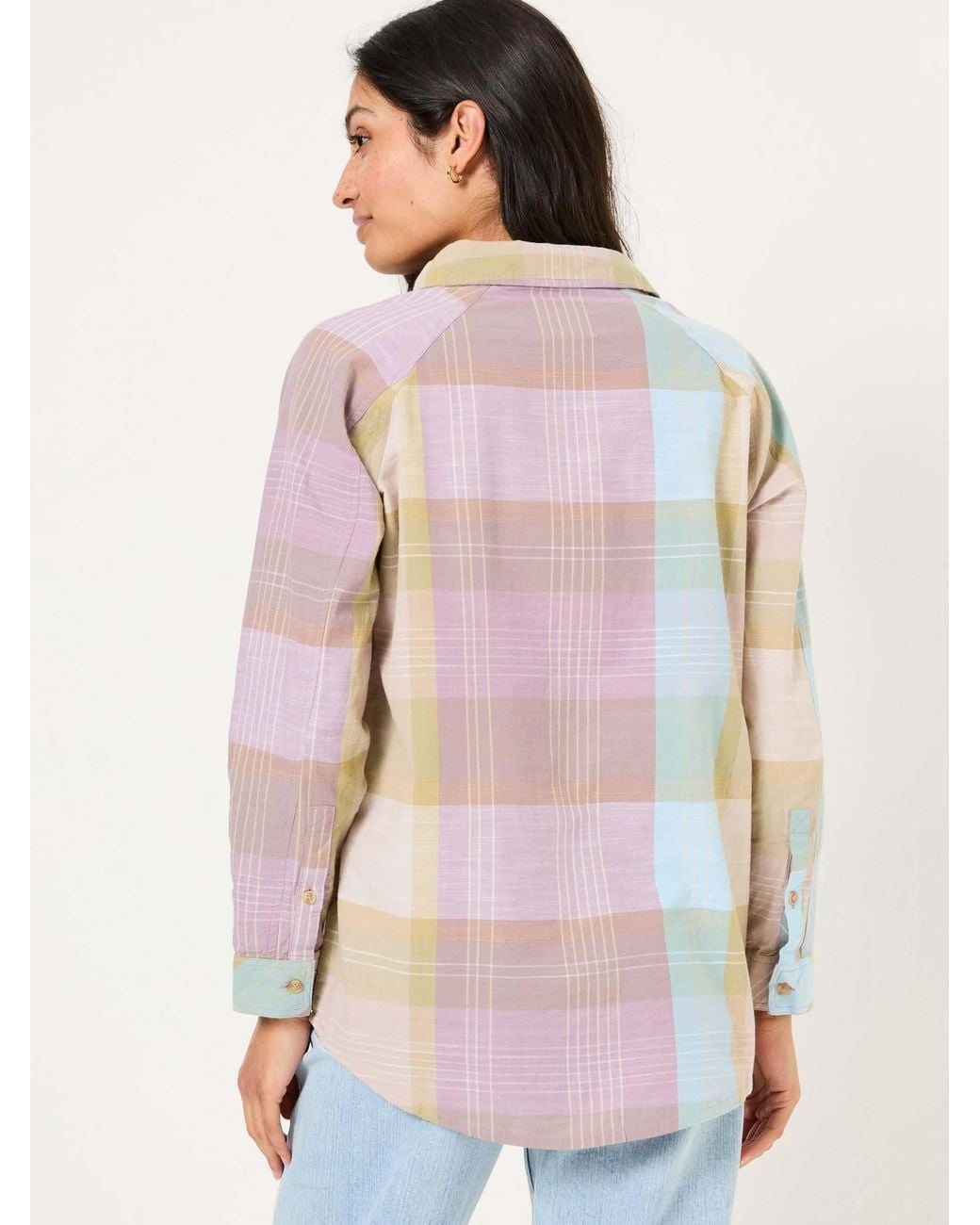 FatFace White Bessie 100% Cotton Check Shirt