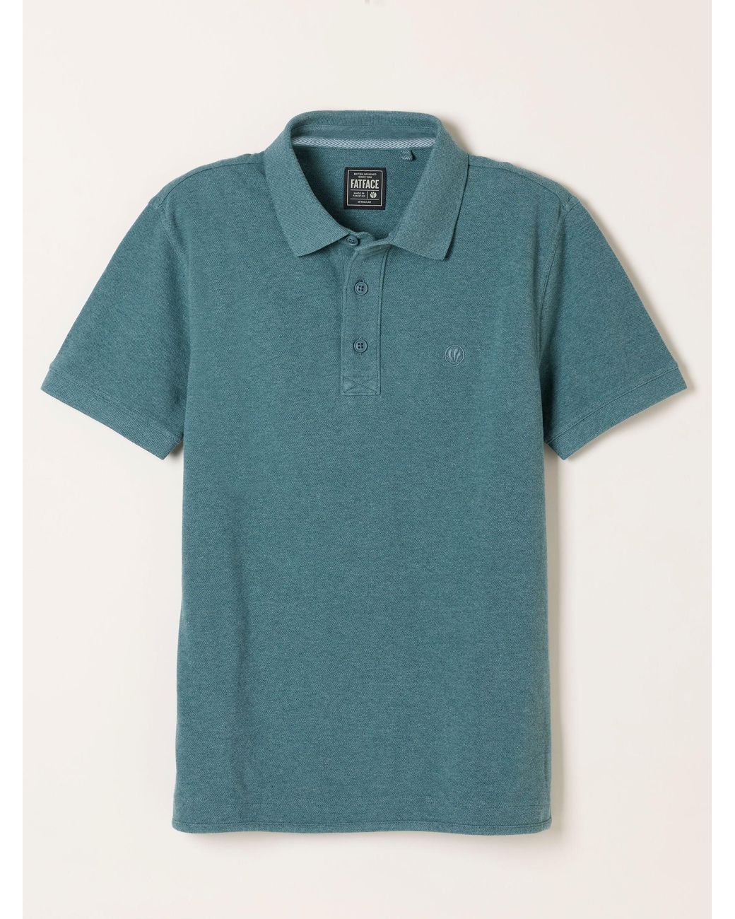 FatFace Green Fatface Short Sleeve Pique Polo Shirt for men