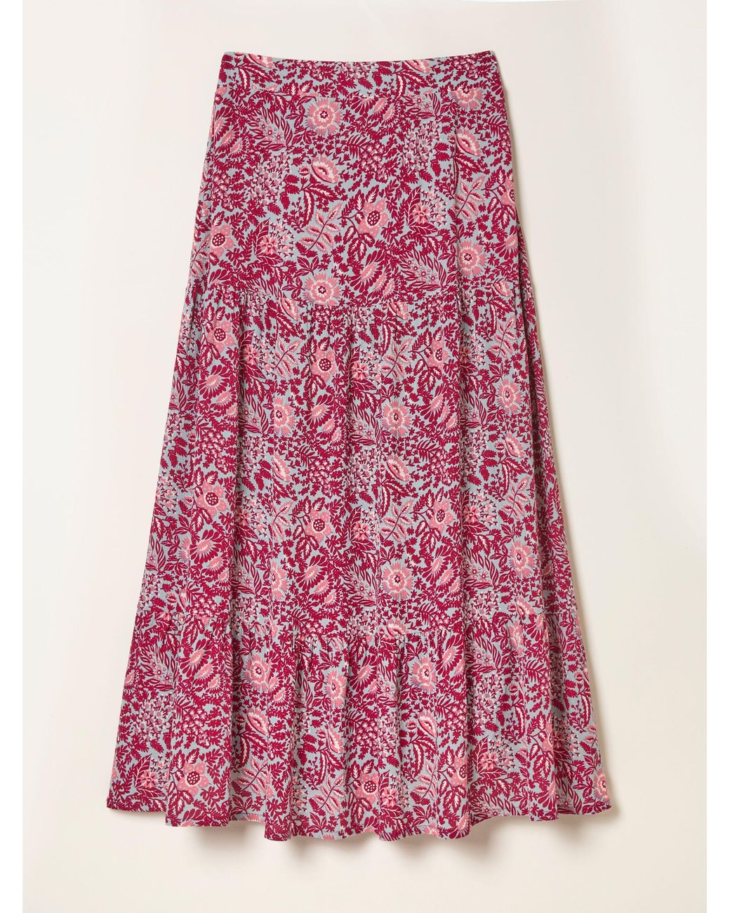 FatFace Red Anika Midi Skirt
