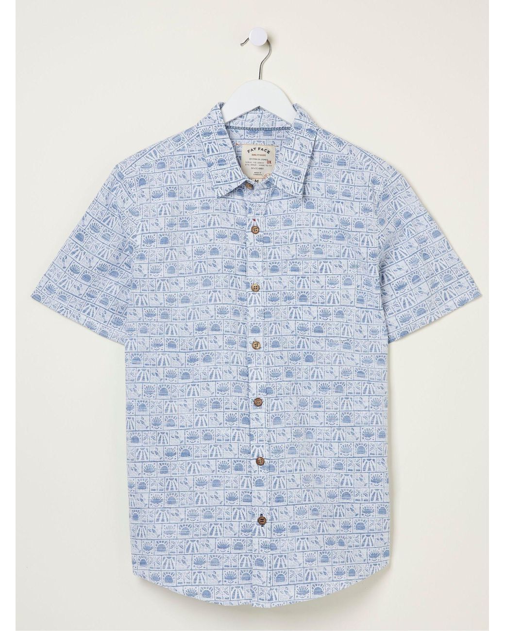 FatFace White Vintage Tile Print Shirt for men