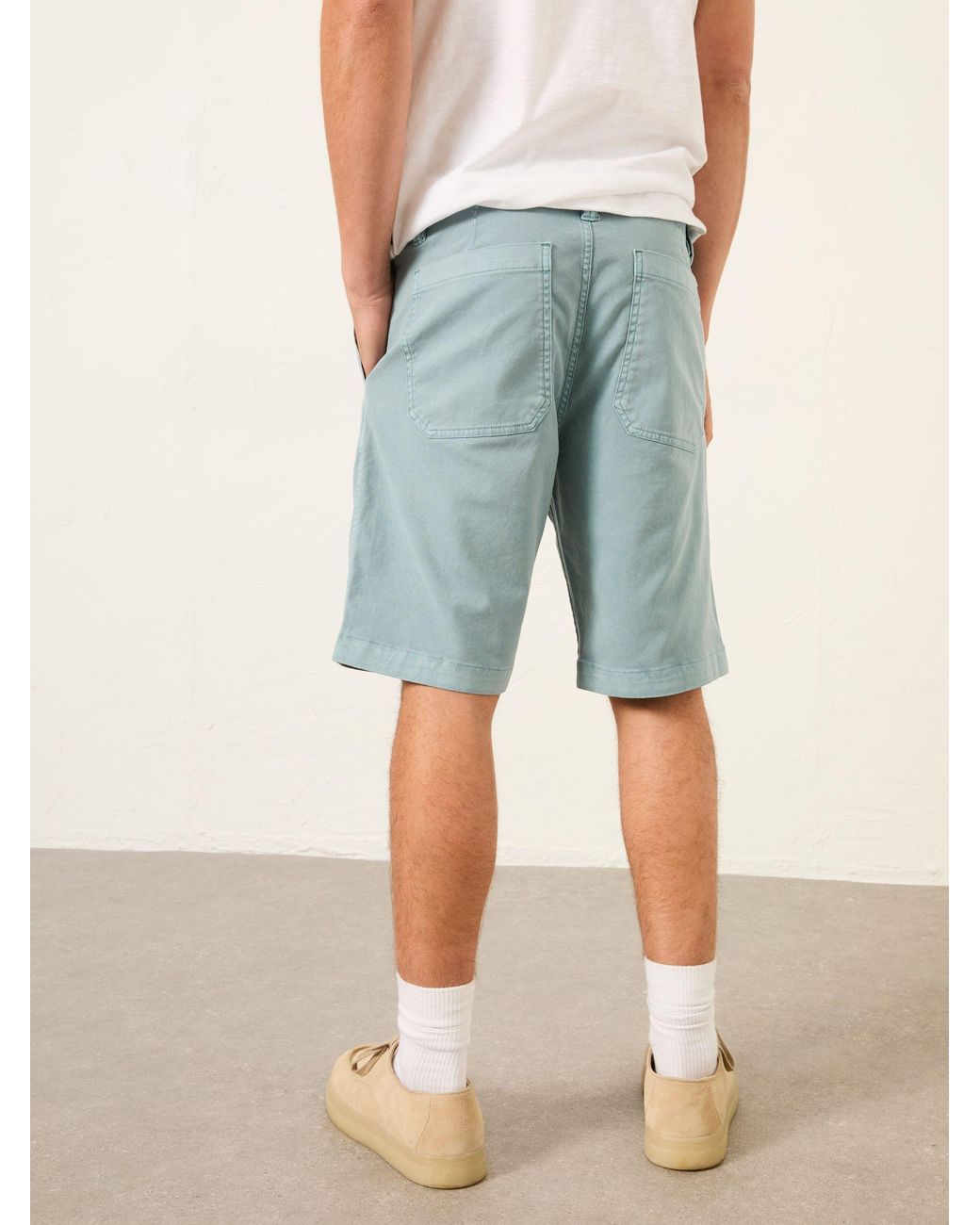 FatFace Blue Stow Garment Dye Chino Shorts for men