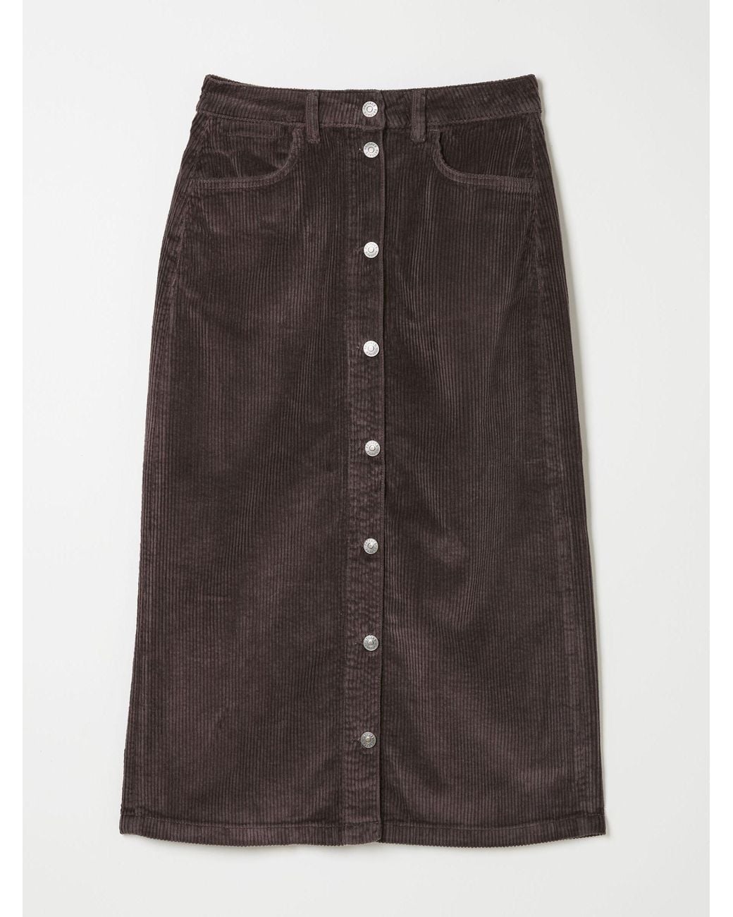 FatFace Brown Carla Cord Midi Skirt