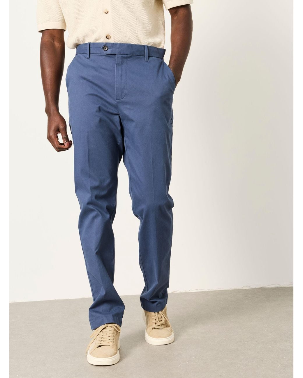 FatFace Blue Fatface Bosbury Tailored Fit Pique Chinos for men