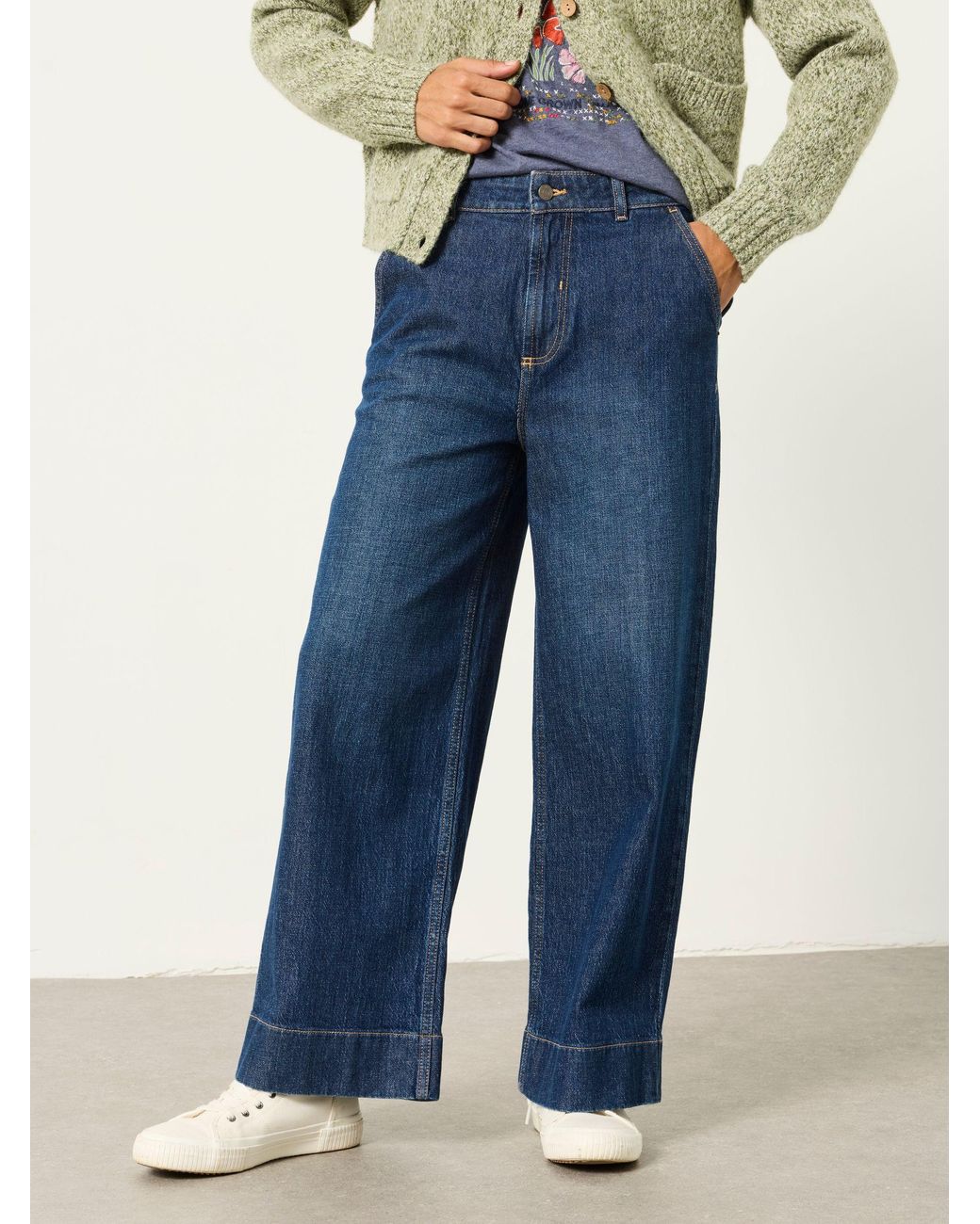 FatFace Blue Hove Wide Leg Jeans