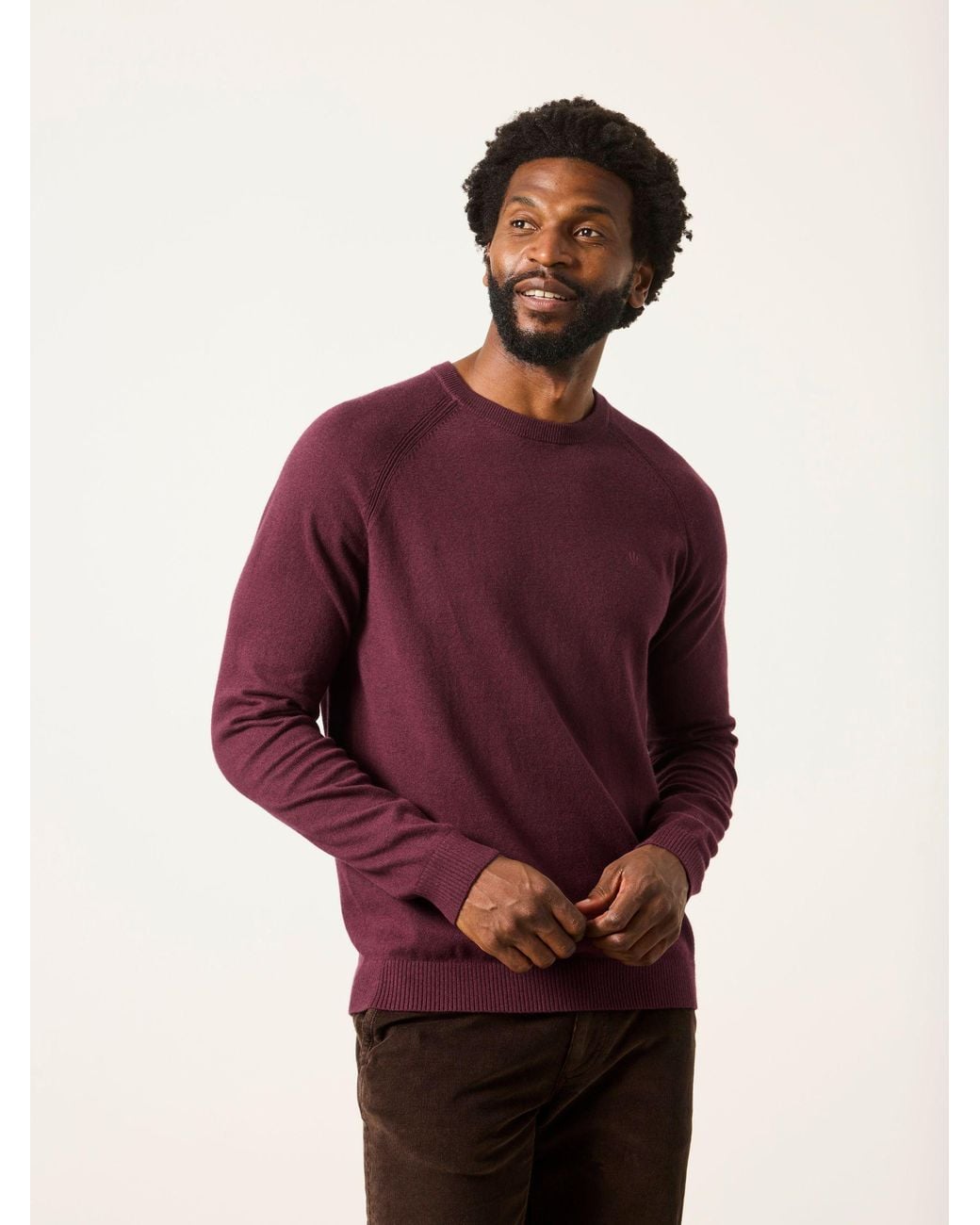 FatFace Red Rye Crew Neck Knitted Jumper for men
