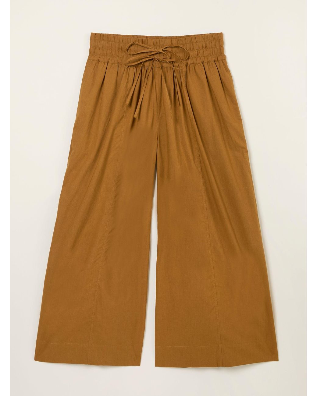 FatFace Natural Aubrey Wide Leg Crop Trouser