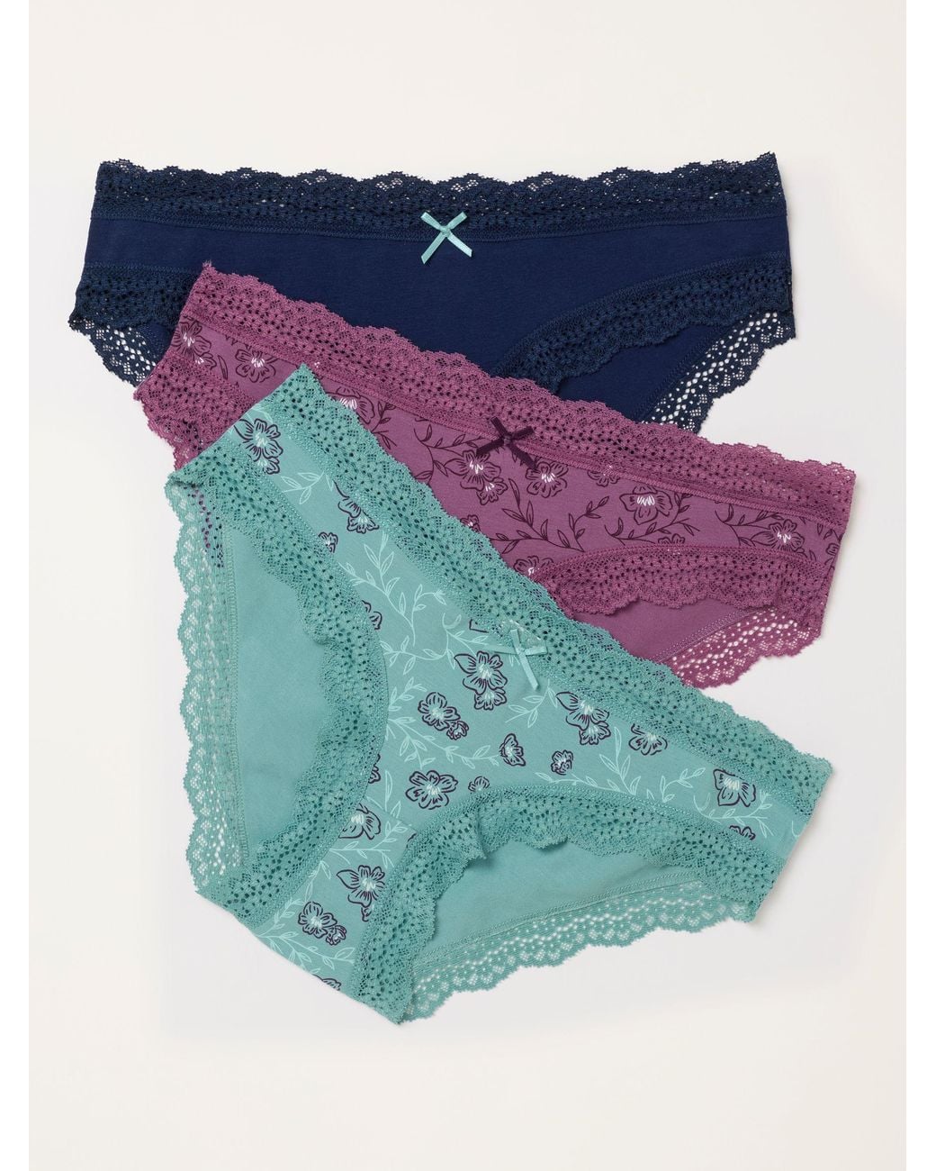 FatFace Blue Fatface 3 Pack Of Lace Shorts