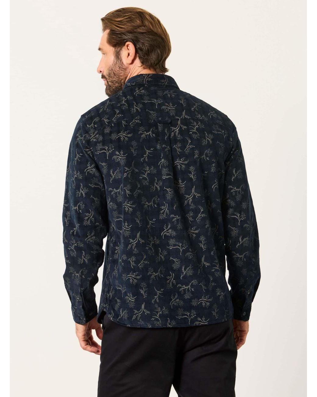 FatFace Blue Long Sleeve Cord Shirt for men