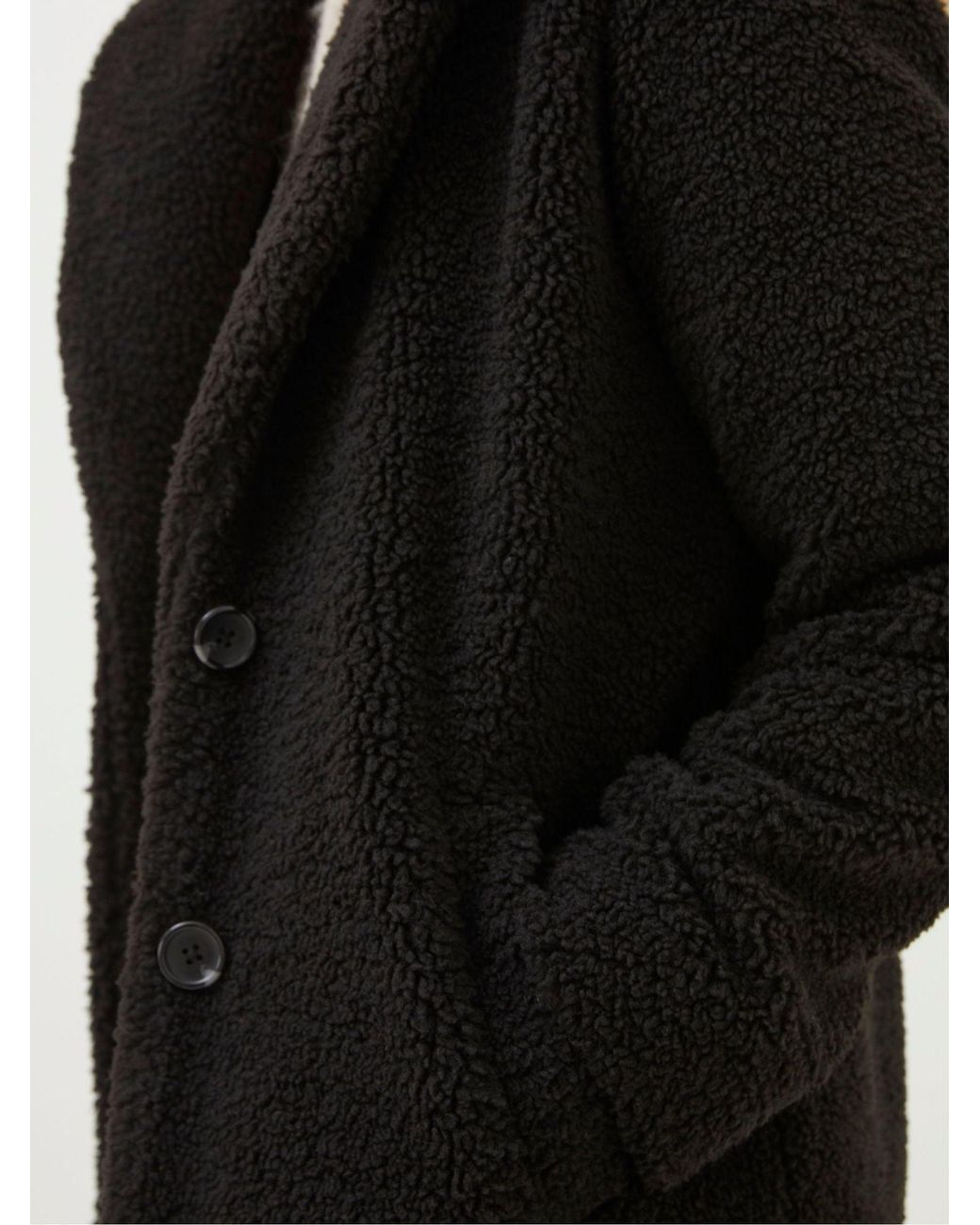 FatFace Black Mylah Teddy Longline Coat