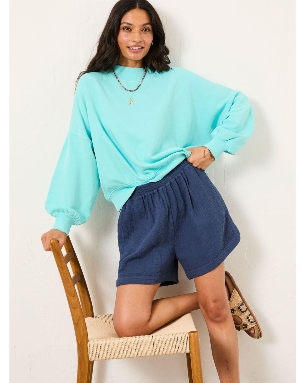 FatFace Blue Dani Doubles 100% Cotton Shorts
