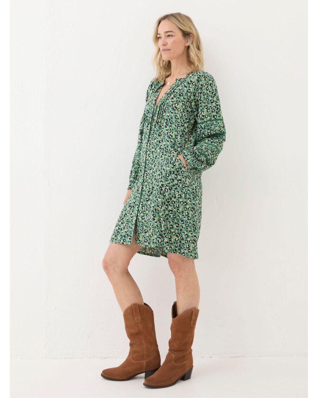 FatFace Green Joanna Floral Marks Dress