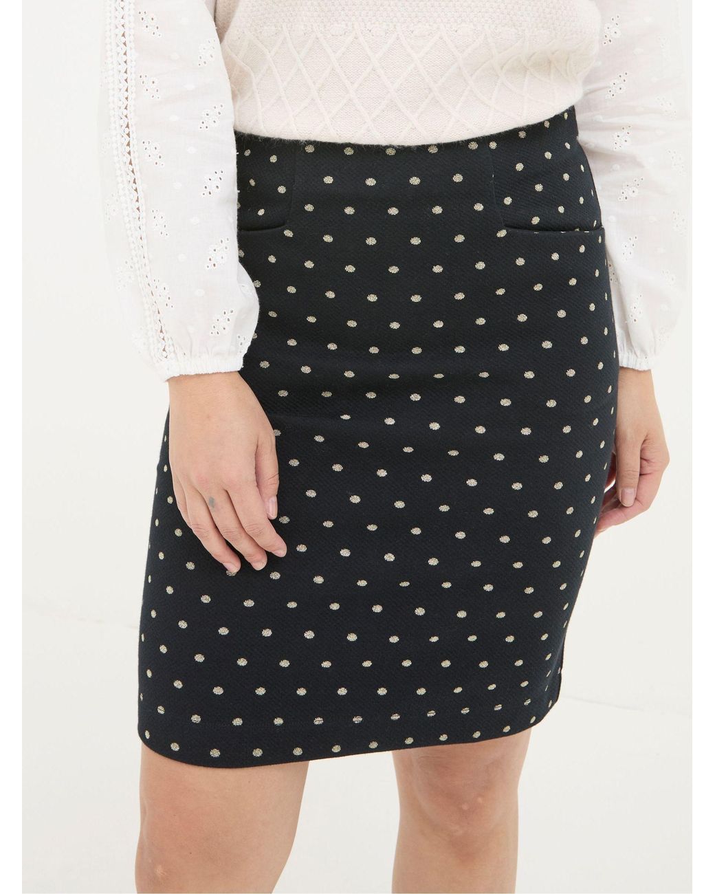 FatFace Natural Jennie Metallic Spot Skirt