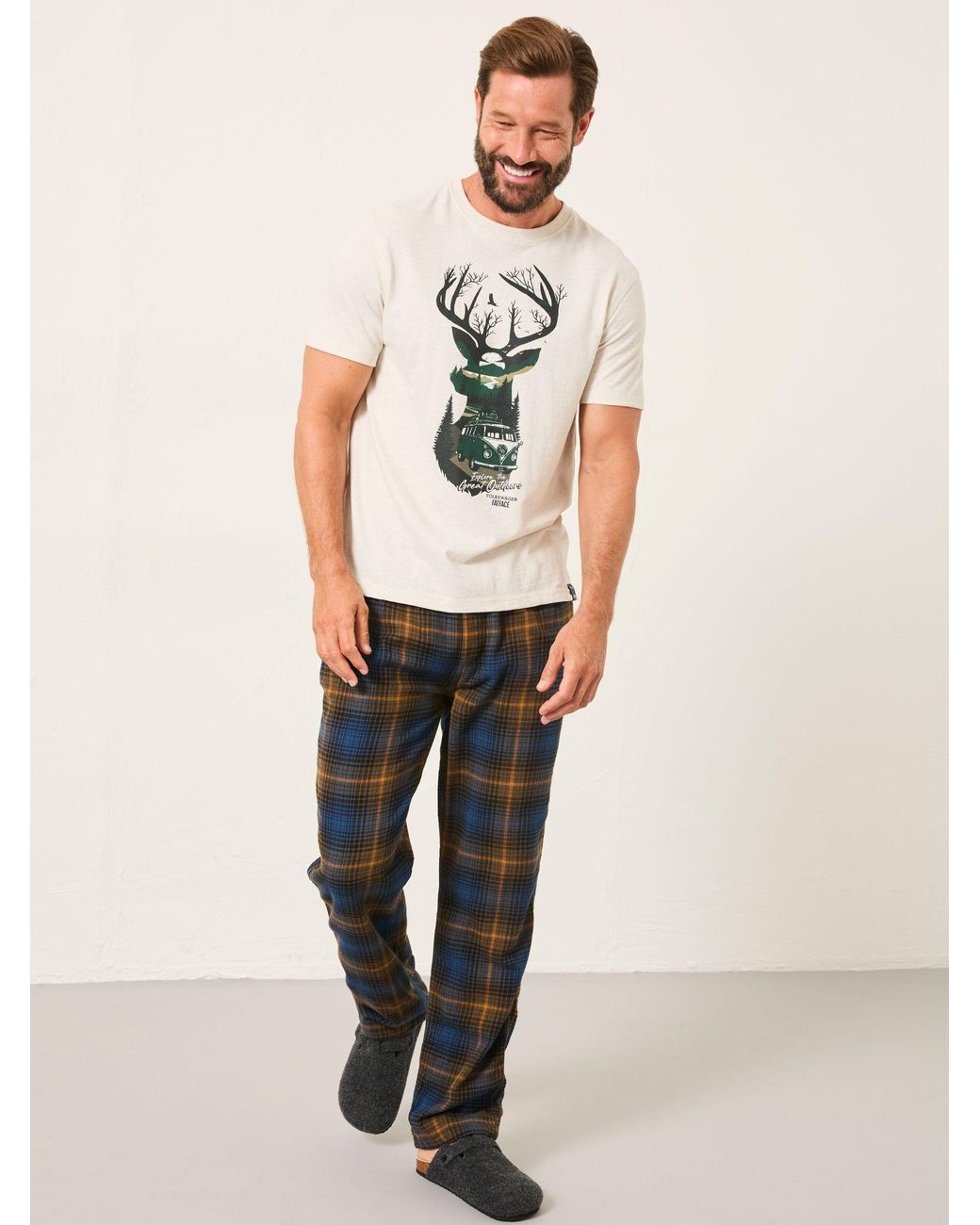 FatFace White Vw Stag Tshirt for men