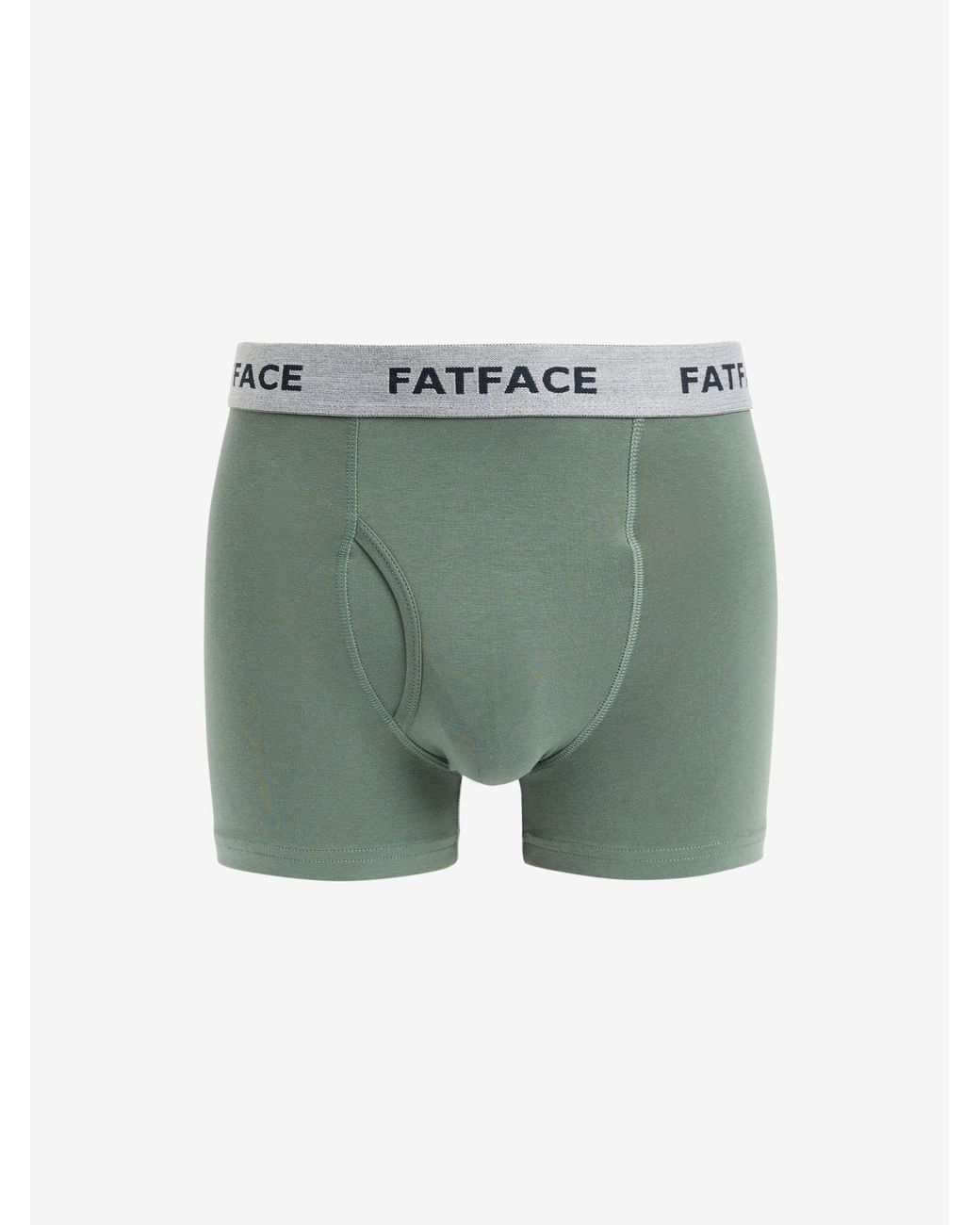 FatFace Green Plain Boxers 2 Pack for men