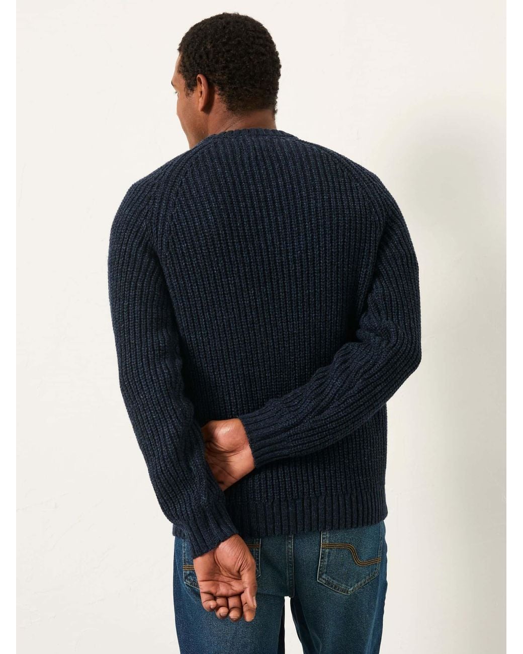 FatFace Blue Fife Knitted Crew Jumper for men