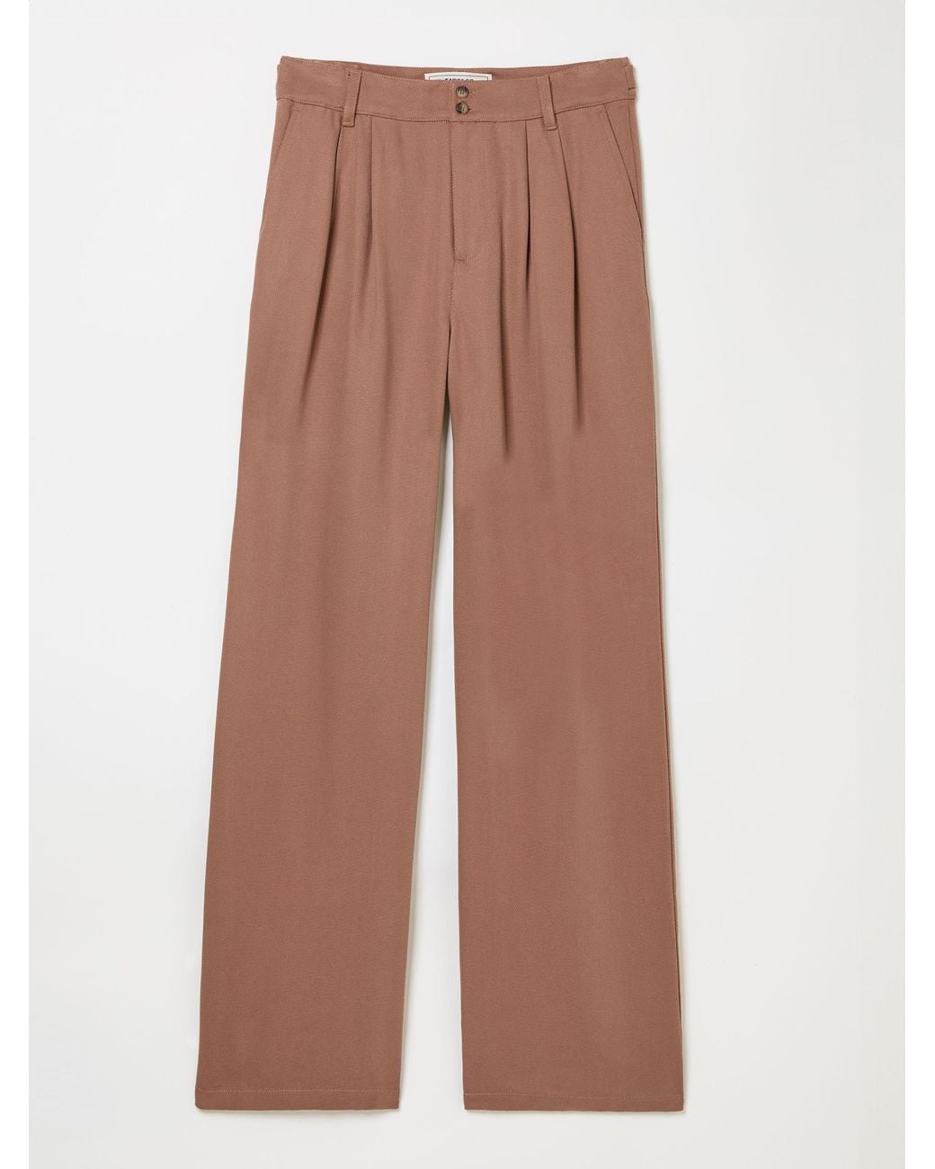 FatFace Natural Ginger Wide Leg Drape Trousers
