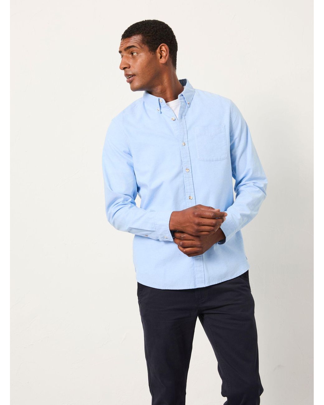 FatFace White Fatface Oxford Long Sleeve Shirt for men