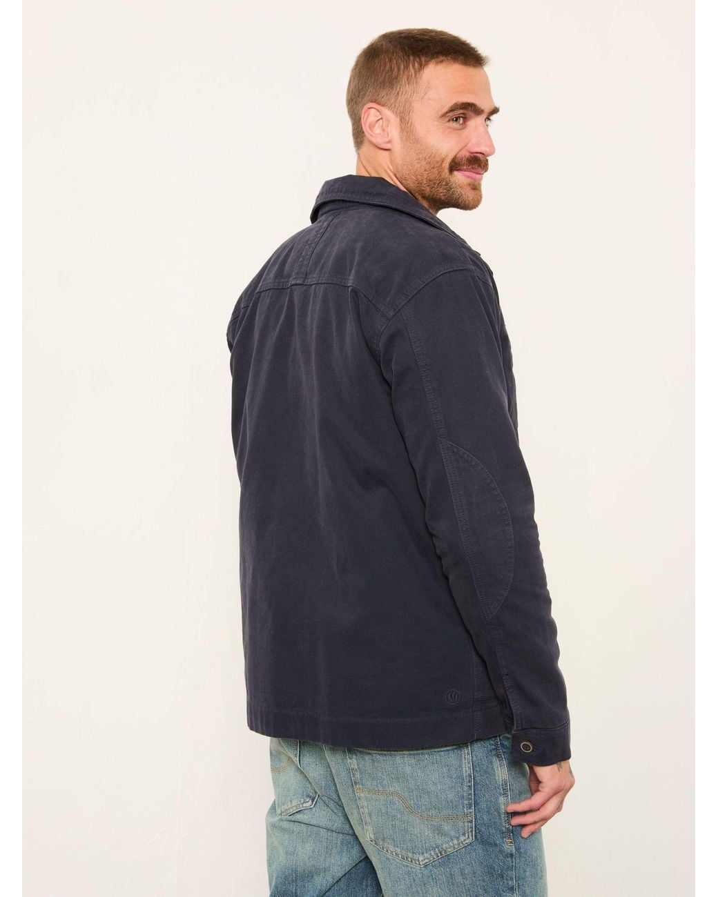 FatFace Blue Canvas Worker Jacket for men
