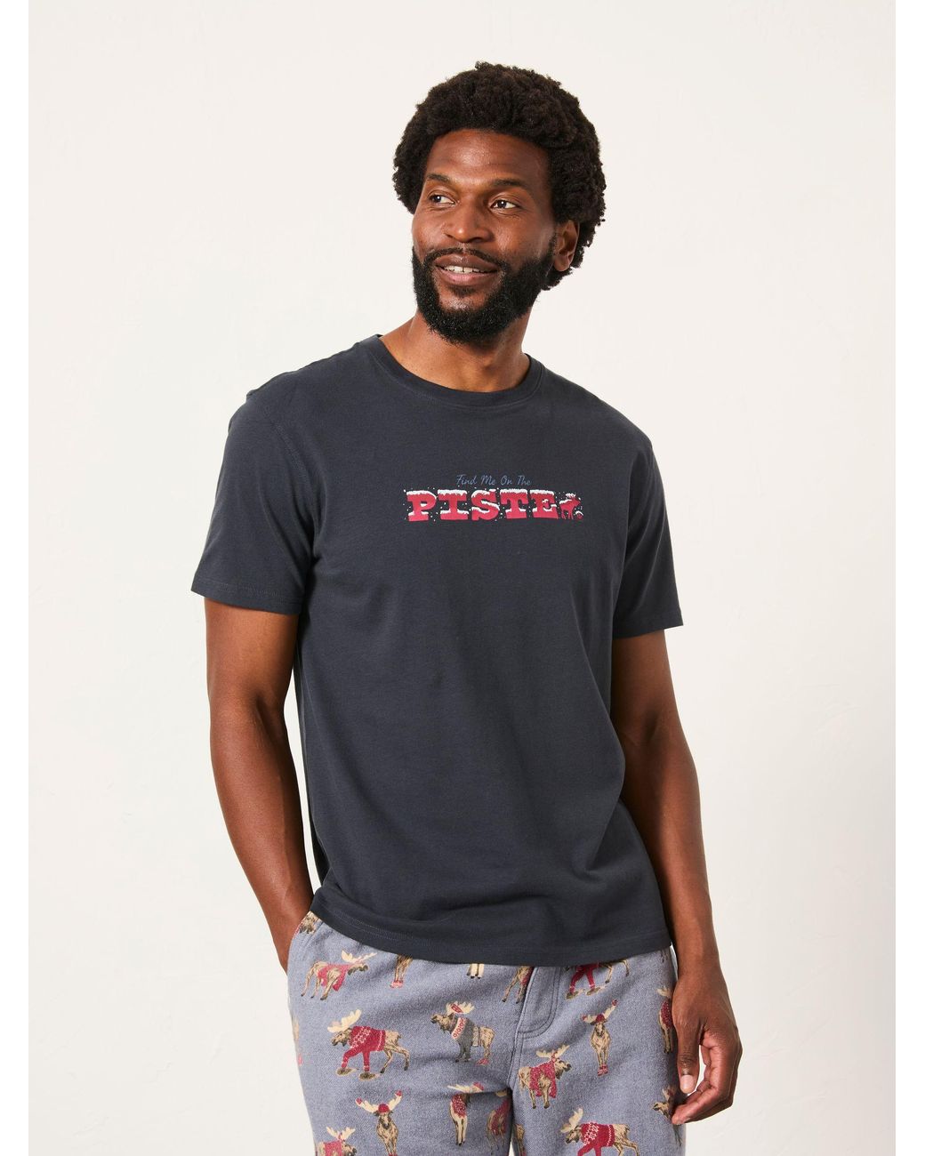 FatFace Blue Shelter Piste Graphic T-Shirt for men