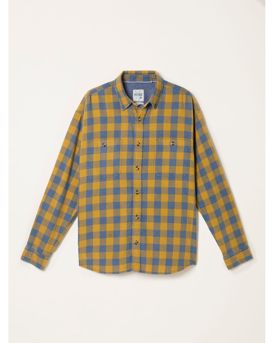 FatFace Green Thursby Long Sleeve Relaxed Fit Gingham Shirt for men