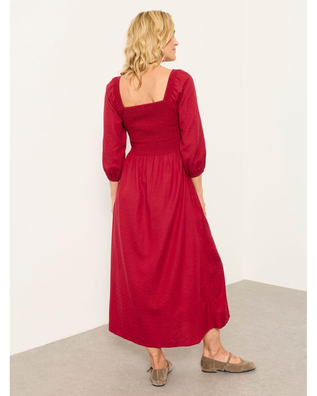 FatFace Red Fatface Adele Petite Midi Dress