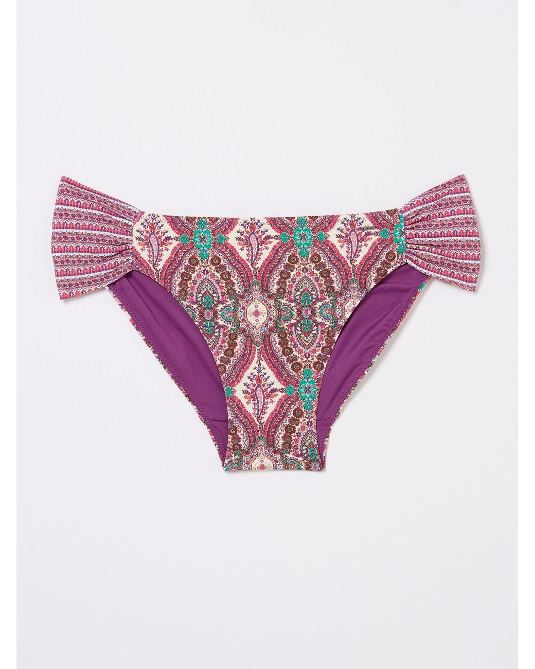 FatFace Pink Porth Detail Paisley Bikini Bottoms