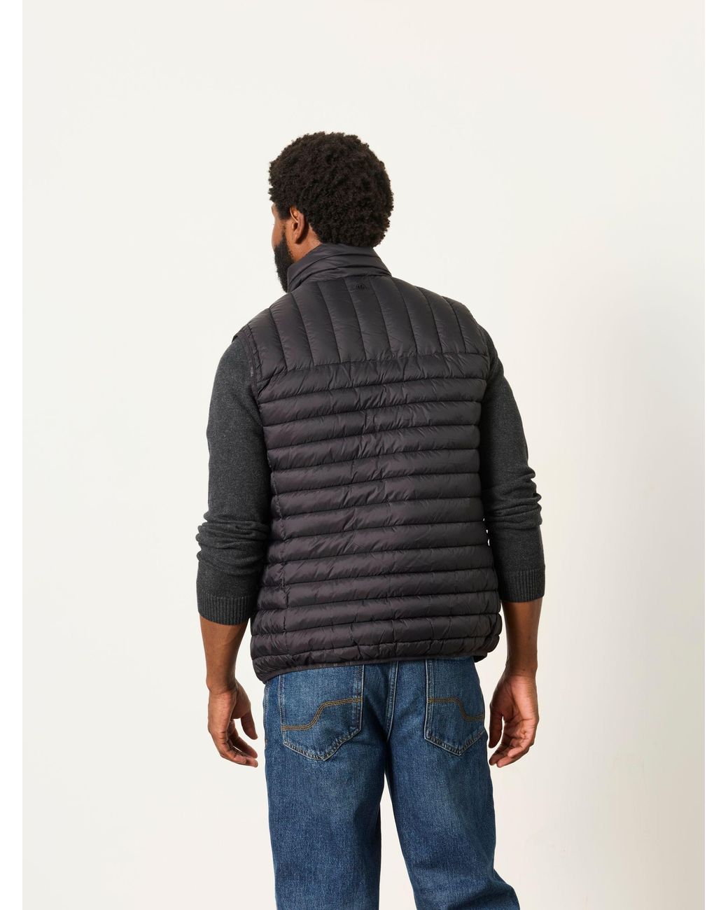 FatFace Gray Dartmouth Lightweight Quilted Gilet for men