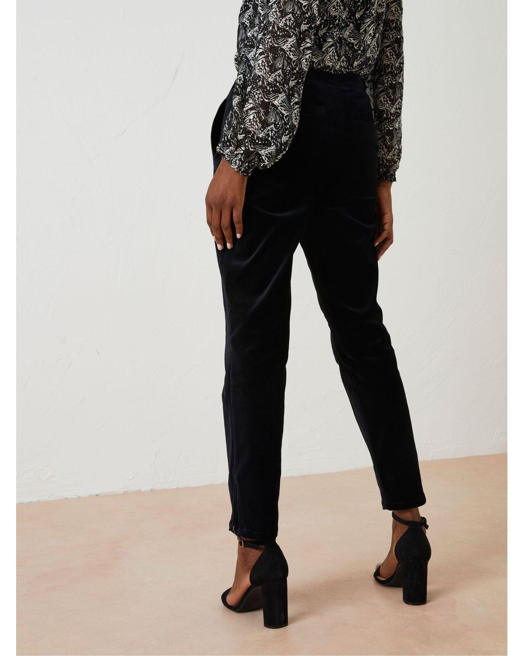 FatFace Black Isobelle Velvet Trousers