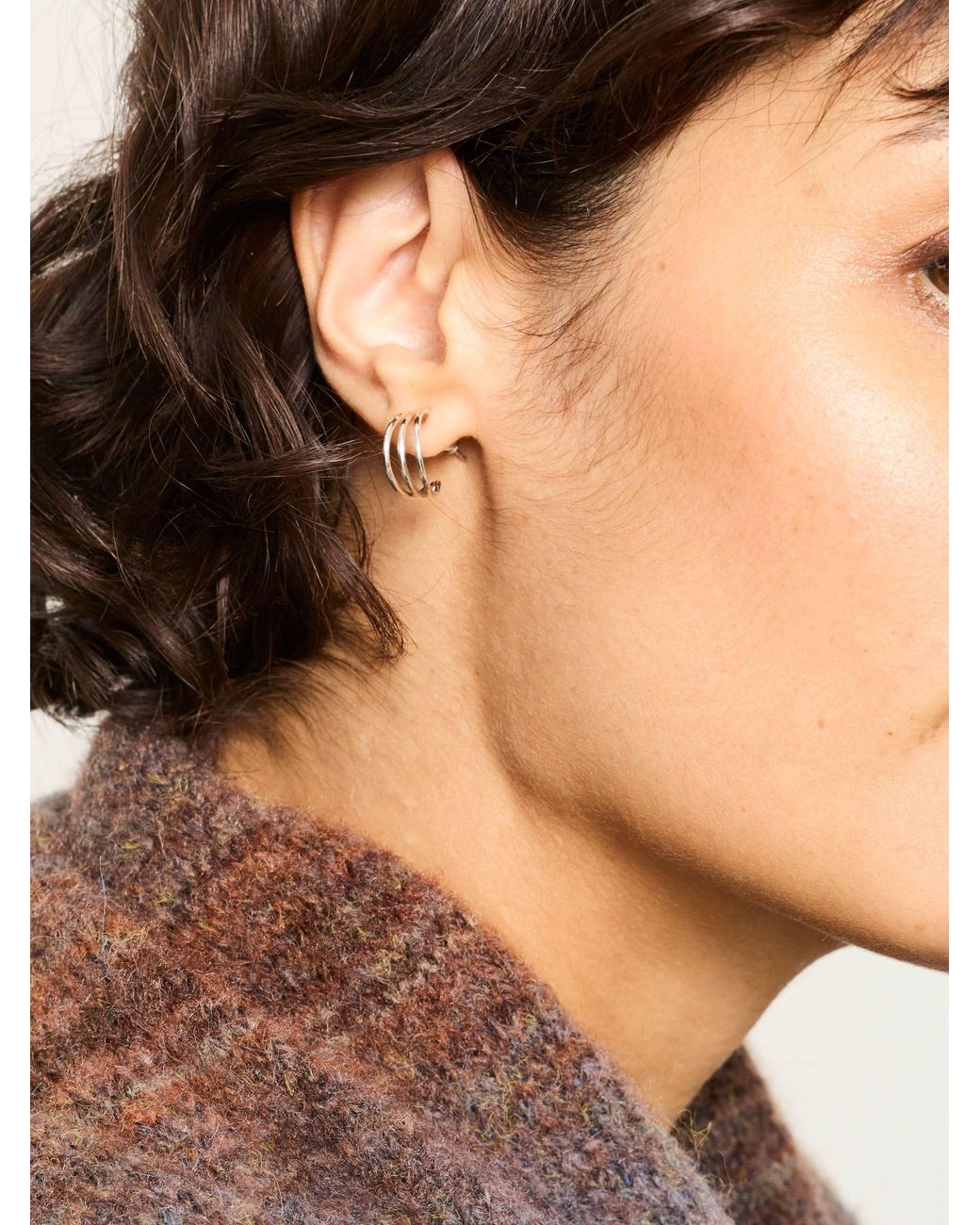 FatFace Multicolor Triple Strand Hoop Earrings