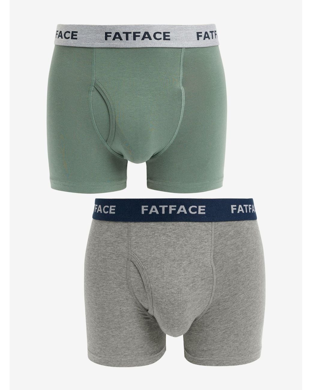 FatFace Green Plain Boxers 2 Pack for men