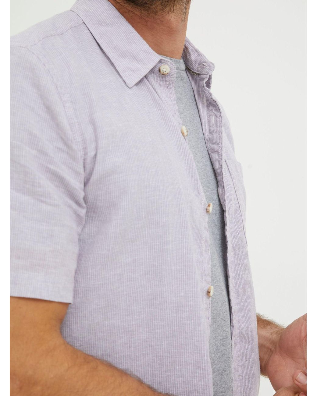 FatFace White Fatface Bugle Micro Stripe Shirt for men