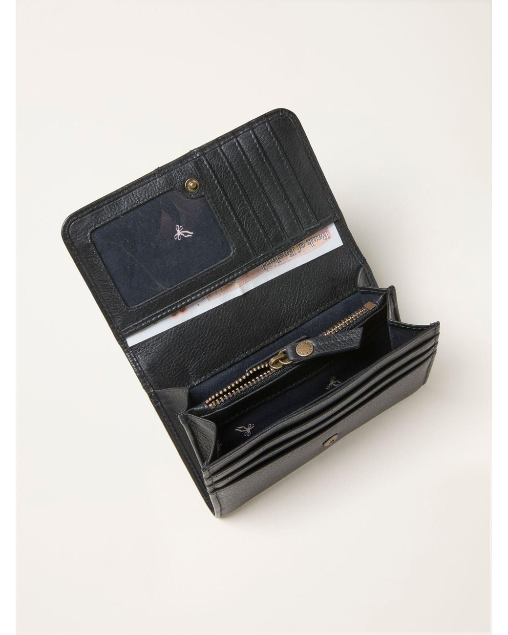 FatFace Black Bow Detail Leather Purse