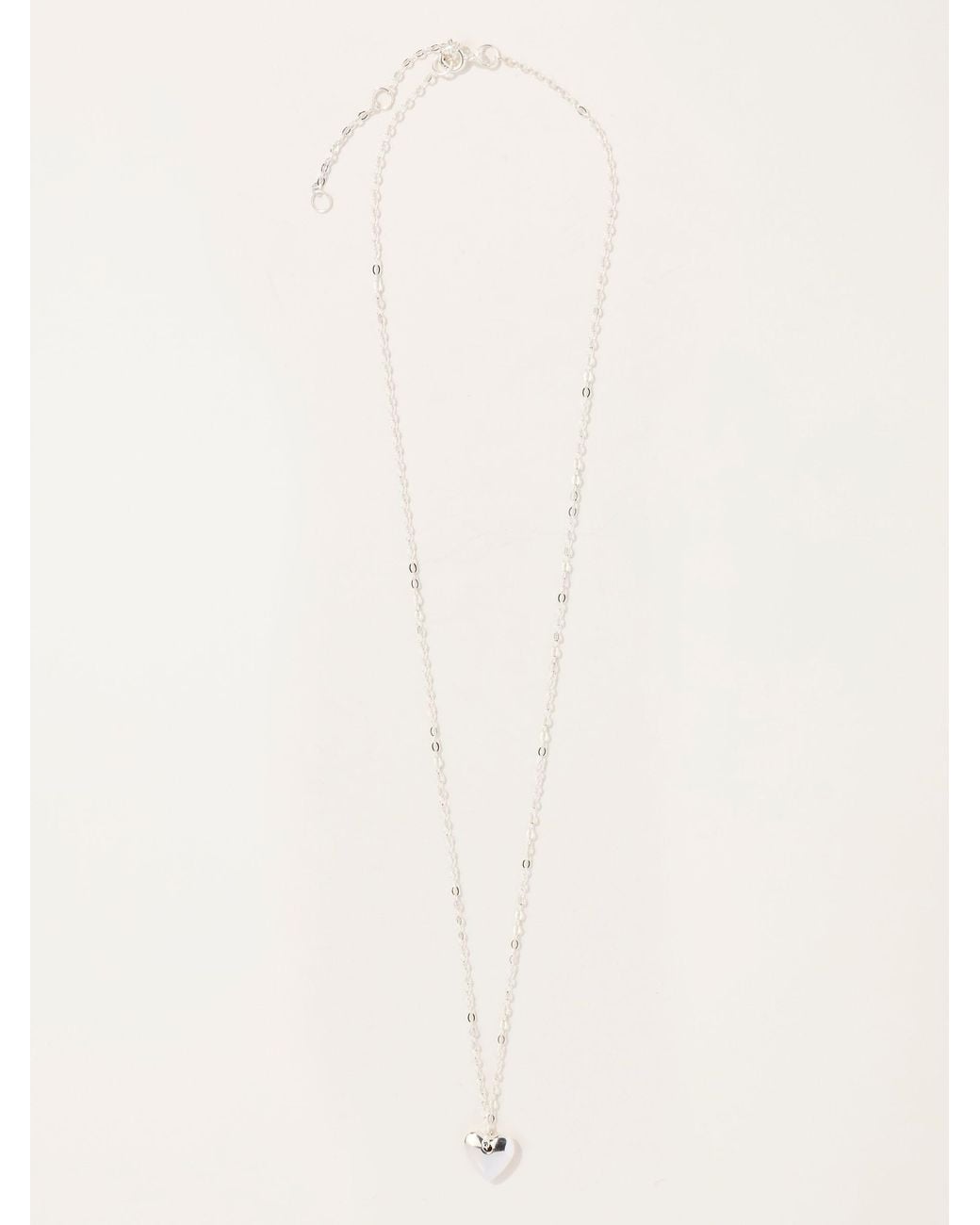 FatFace Natural Sterling Heart Necklace