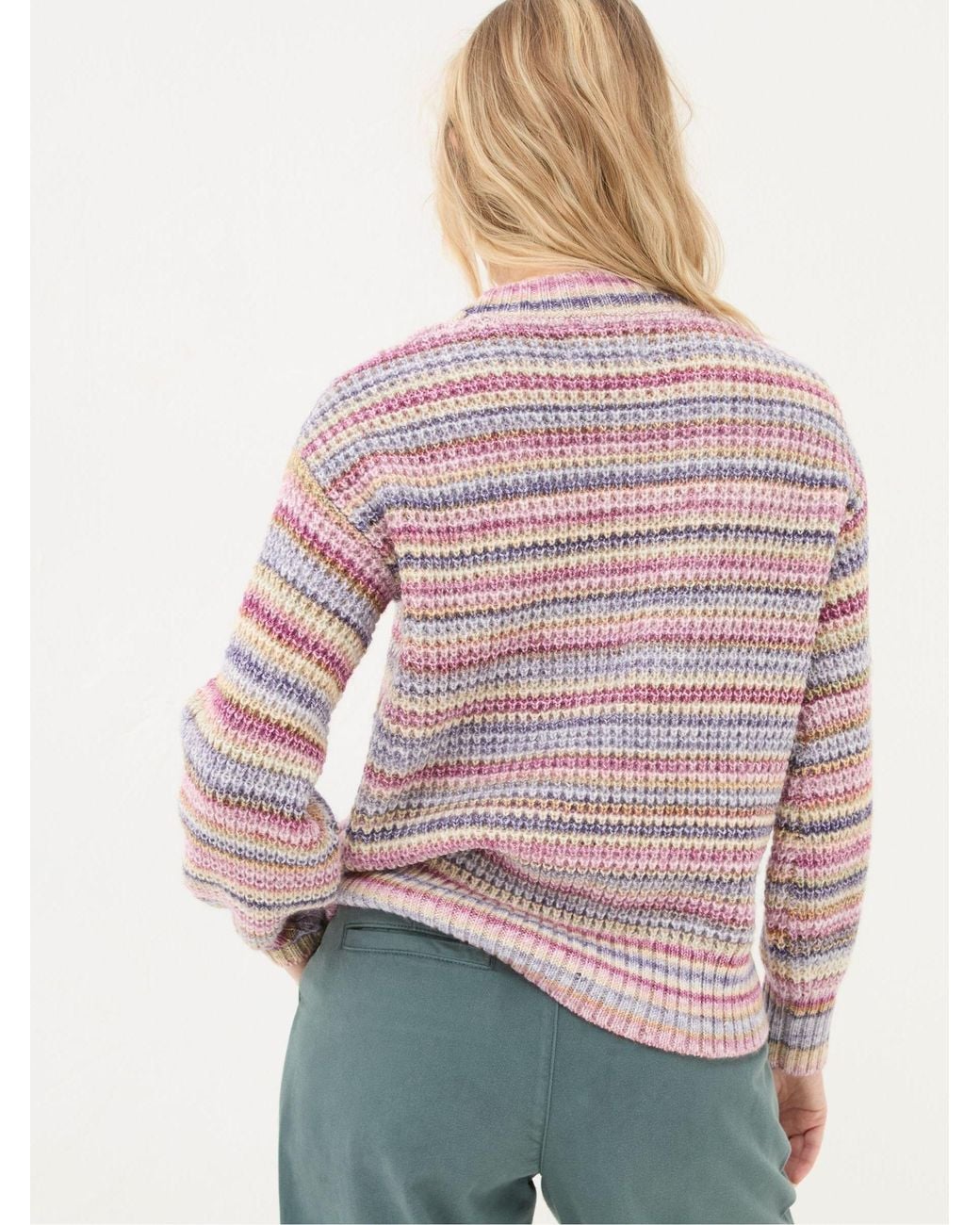 FatFace Pink Camille Stripe Jumper