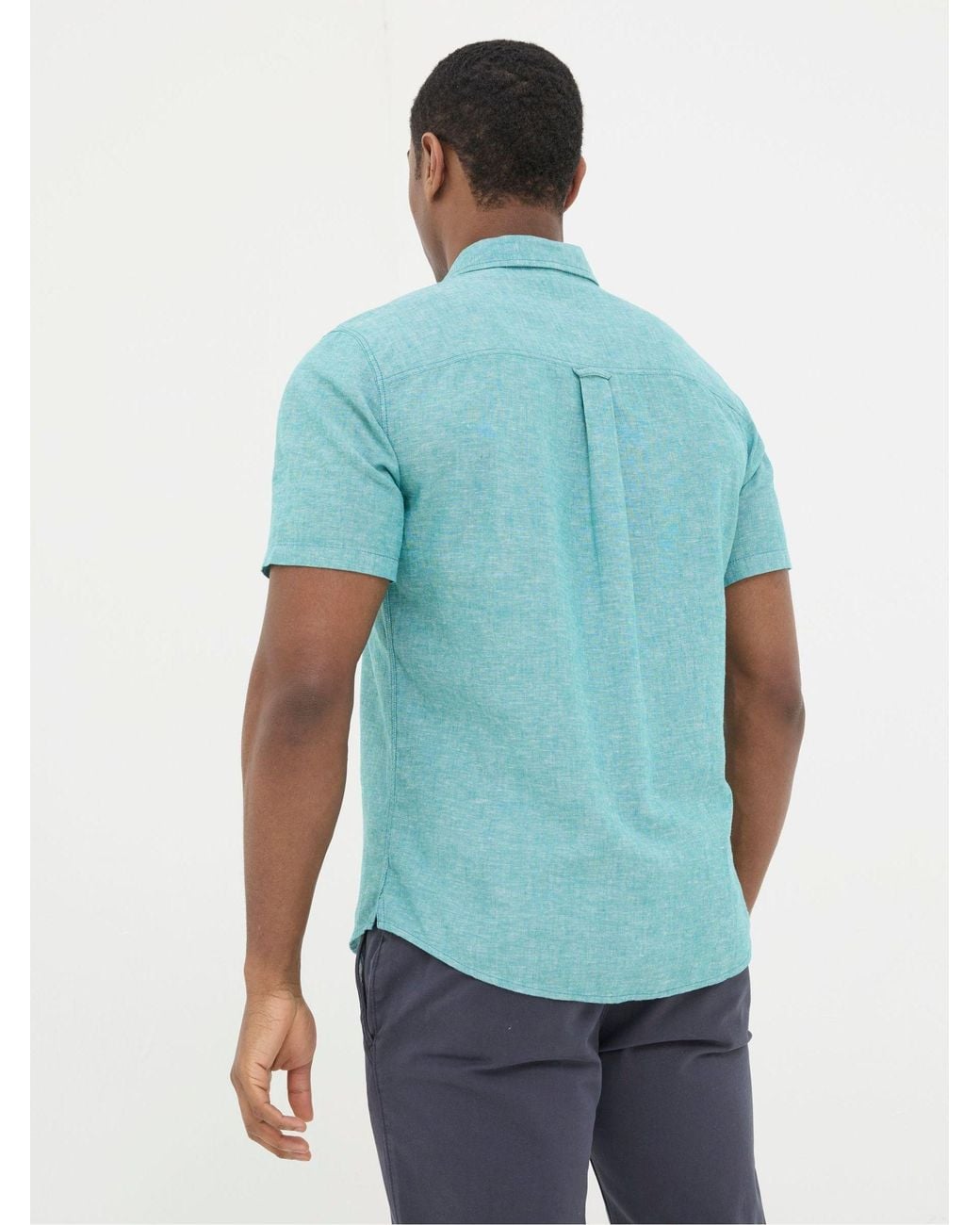 FatFace Blue Bugle Linen Cotton Shirt for men