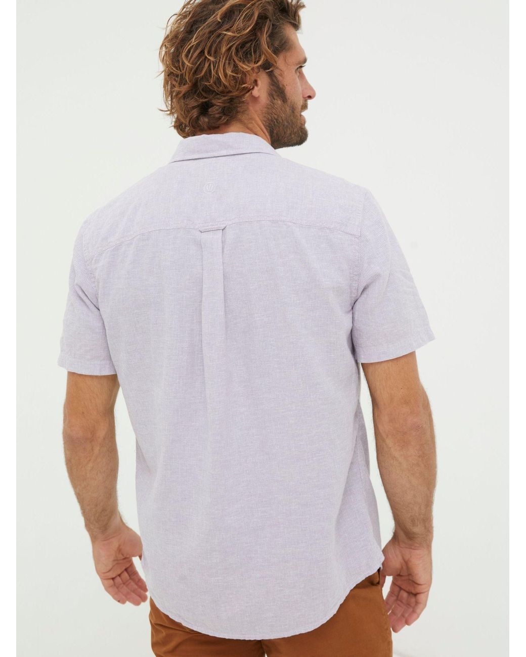 FatFace White Fatface Bugle Micro Stripe Shirt for men
