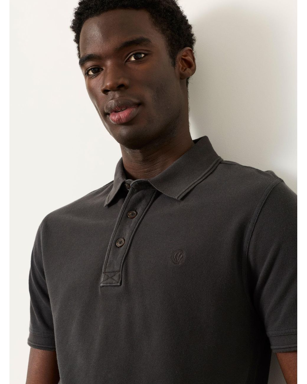 FatFace Gray Short Sleeve Pique Polo Shirt for men