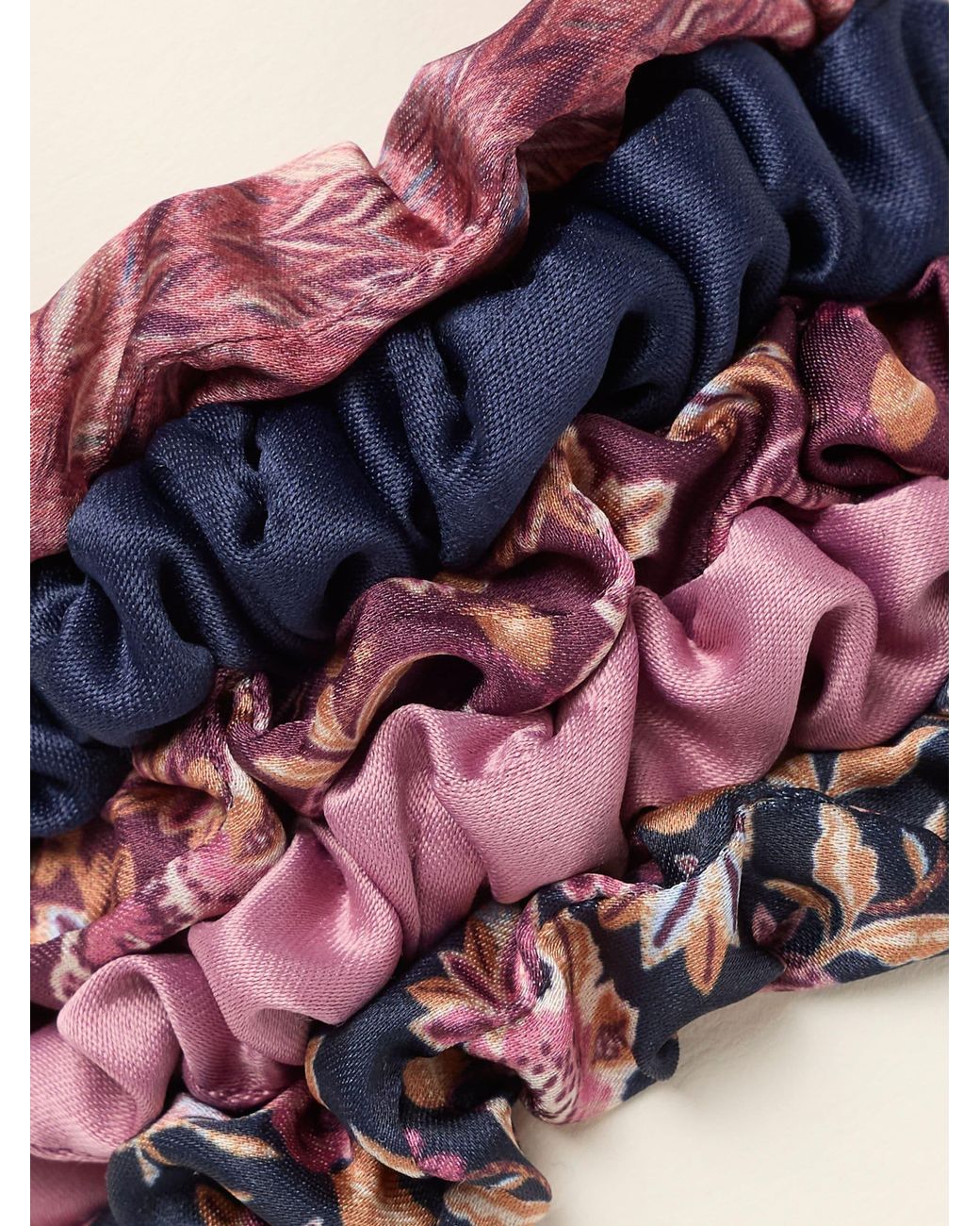 FatFace Pink Fatface 5 Pack/Multi Satin Scrucnhies