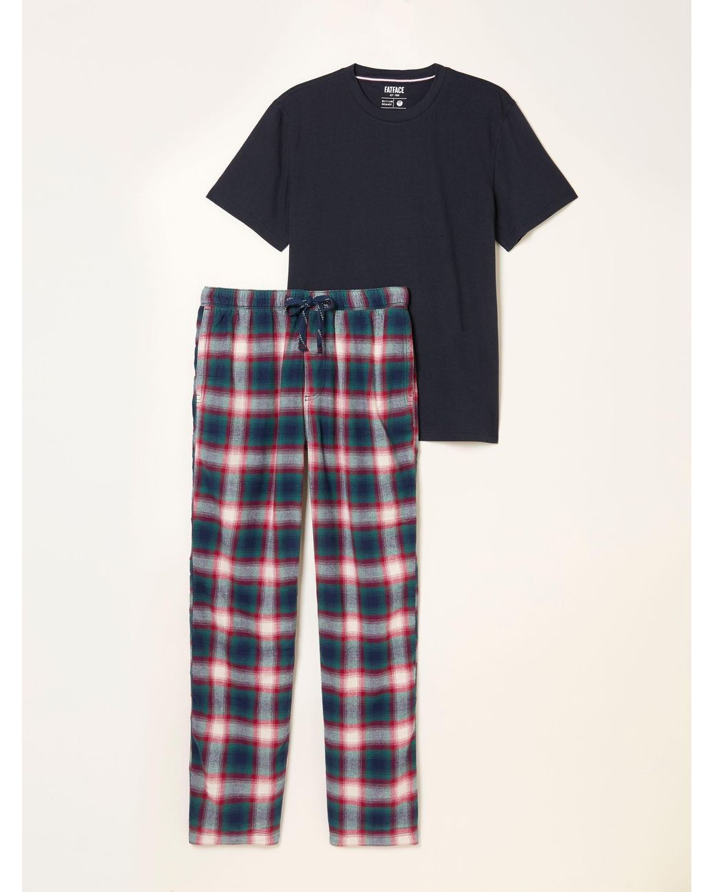 FatFace Blue Tyne Check Pyjama Set for men