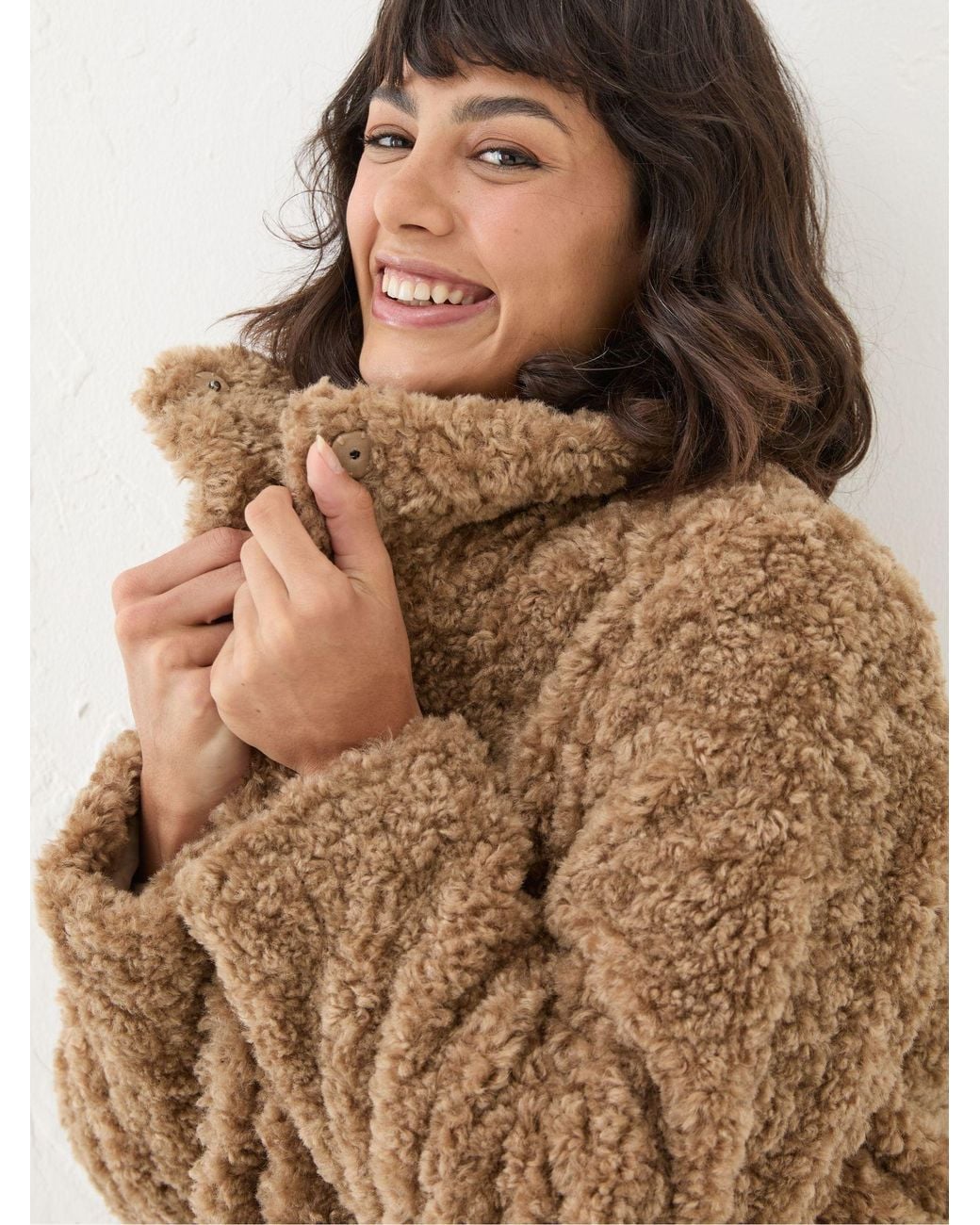 FatFace Blue Catie Teddy Coat