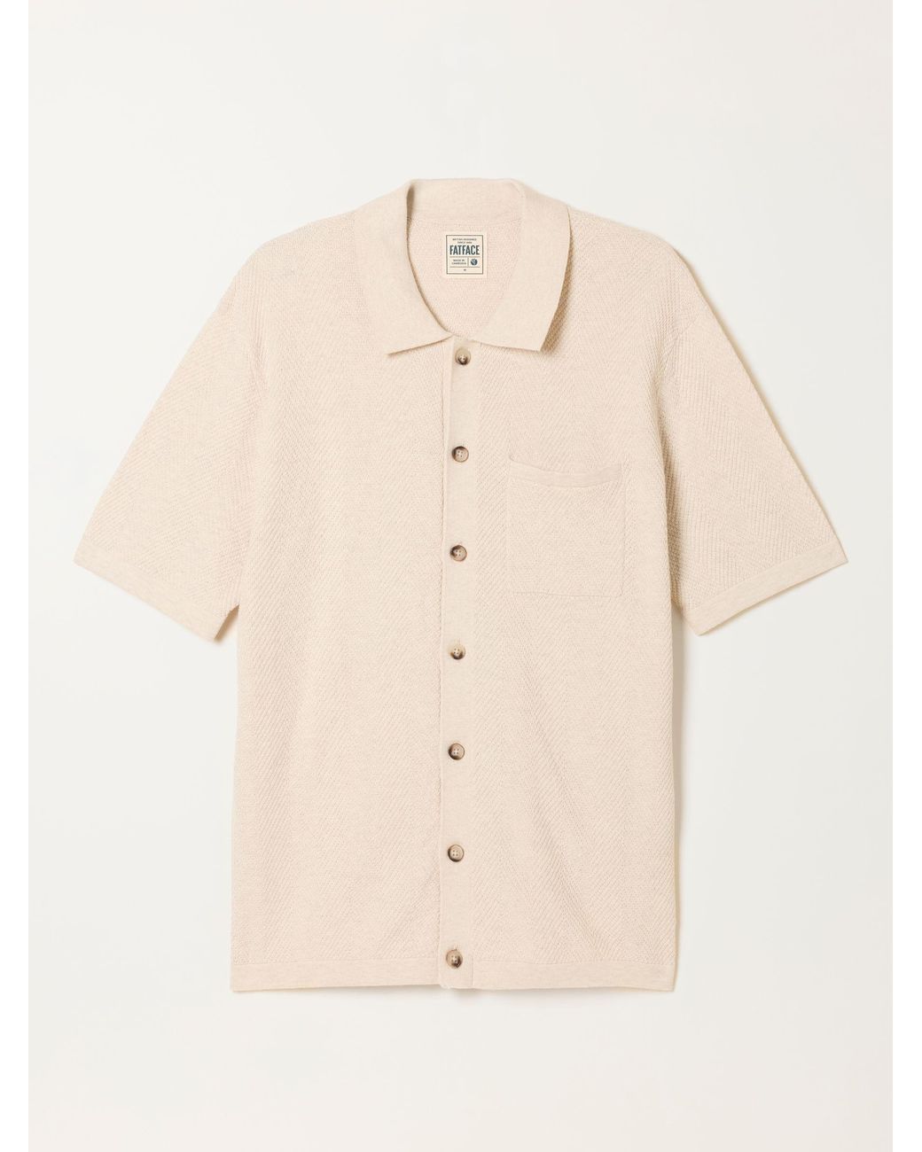 FatFace Natural Fatface Portloe Knitted Shirt for men
