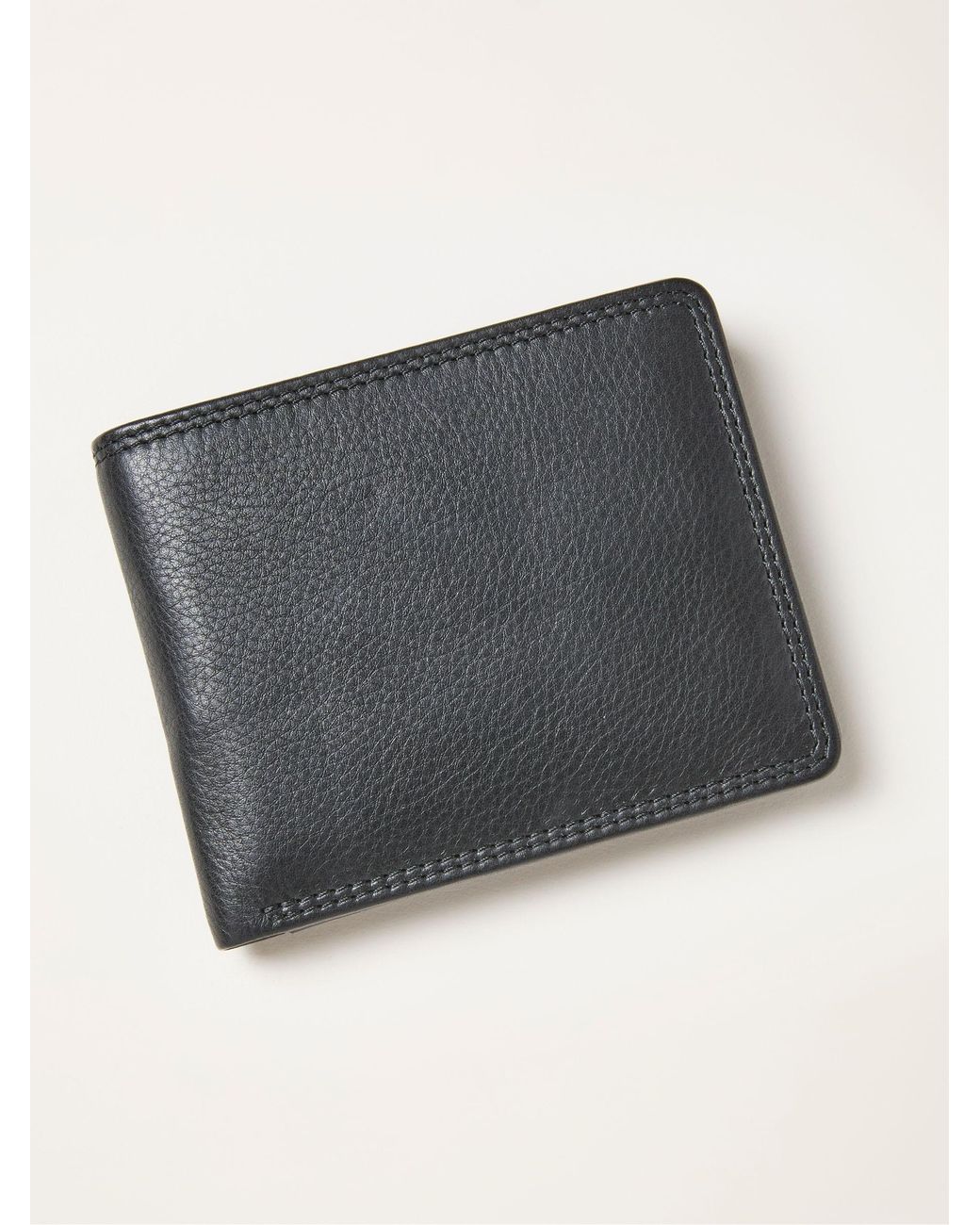 FatFace Gray Twin Stitch Leather Wallet for men