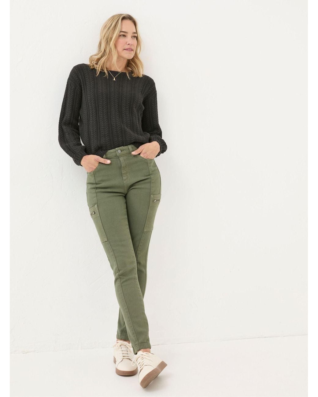 FatFace Green Malvern Cargo Trousers